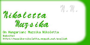 nikoletta muzsika business card